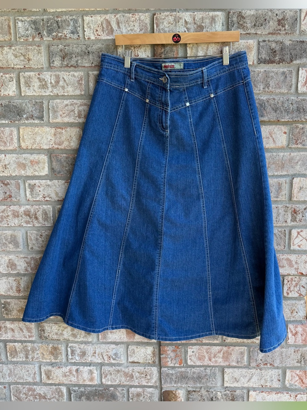 🍒💣 Y2K western flare style denim maxi skirt